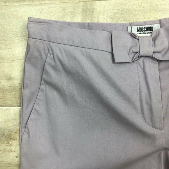 Moschino Cheap And Chic Womens Pants Cropped Bow L - Picture 4 of 11